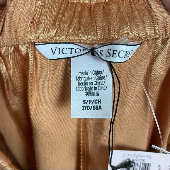 Victoria’s Secret Orange Rust Wide Leg Satin Lounge Pants Sz.S NWT - Picture 7 of 15